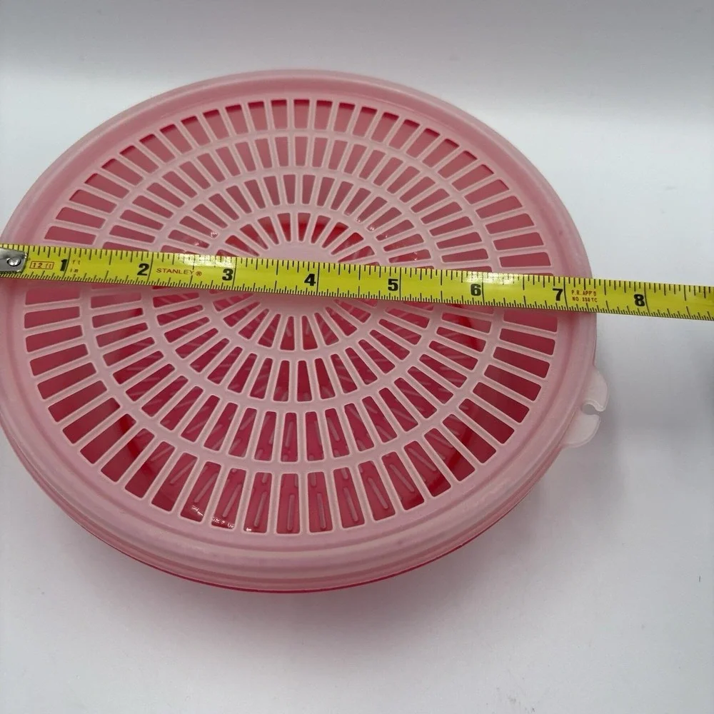 Tupperware Colander Strainer Bowl 1835 Flow Through Lid 3 Quart Red EUC